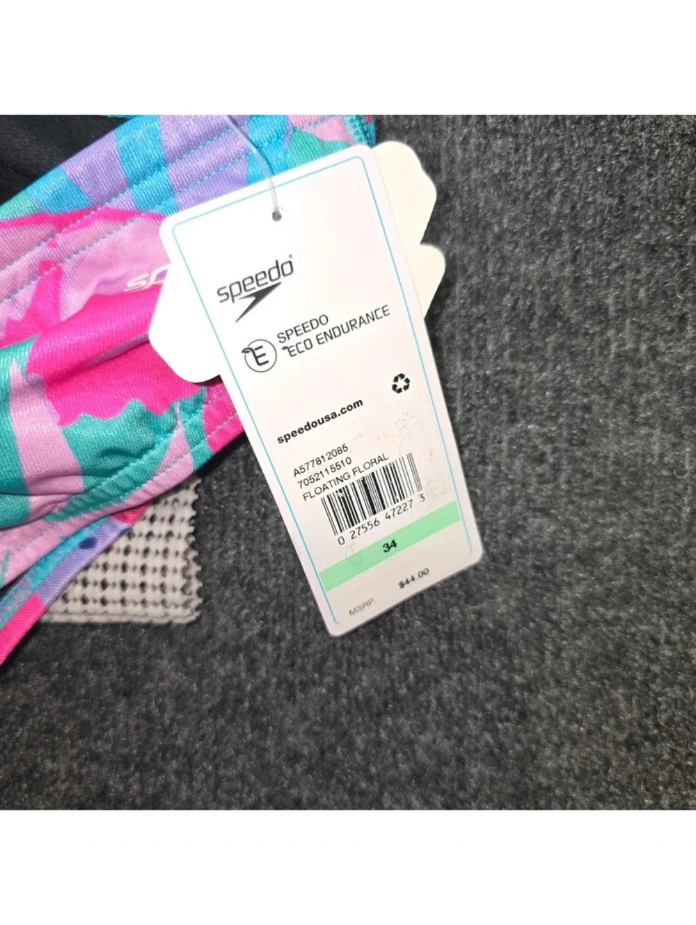 NWT Speedo Vibe Eco Endurance Swim Brief 34 Floating Floral Tropical Neon Mens